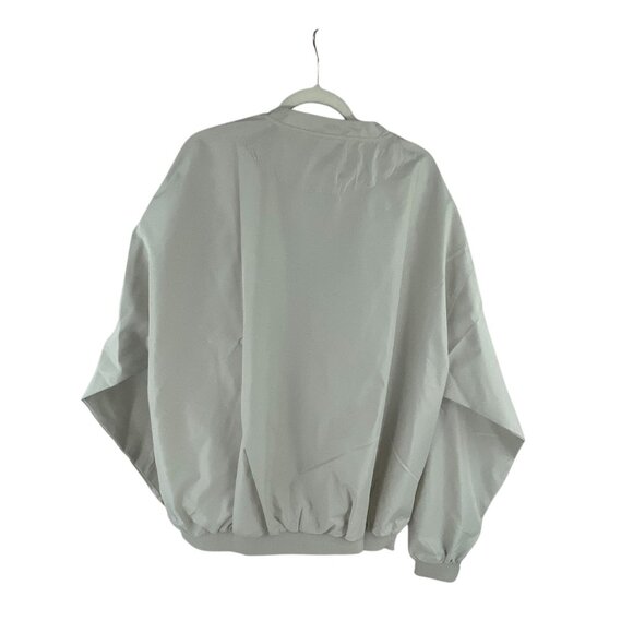 Turfer Sport Mens XL V-Neck Windbreaker Pullover Jacket Light Gray Sporty Casual - Picture 4 of 9